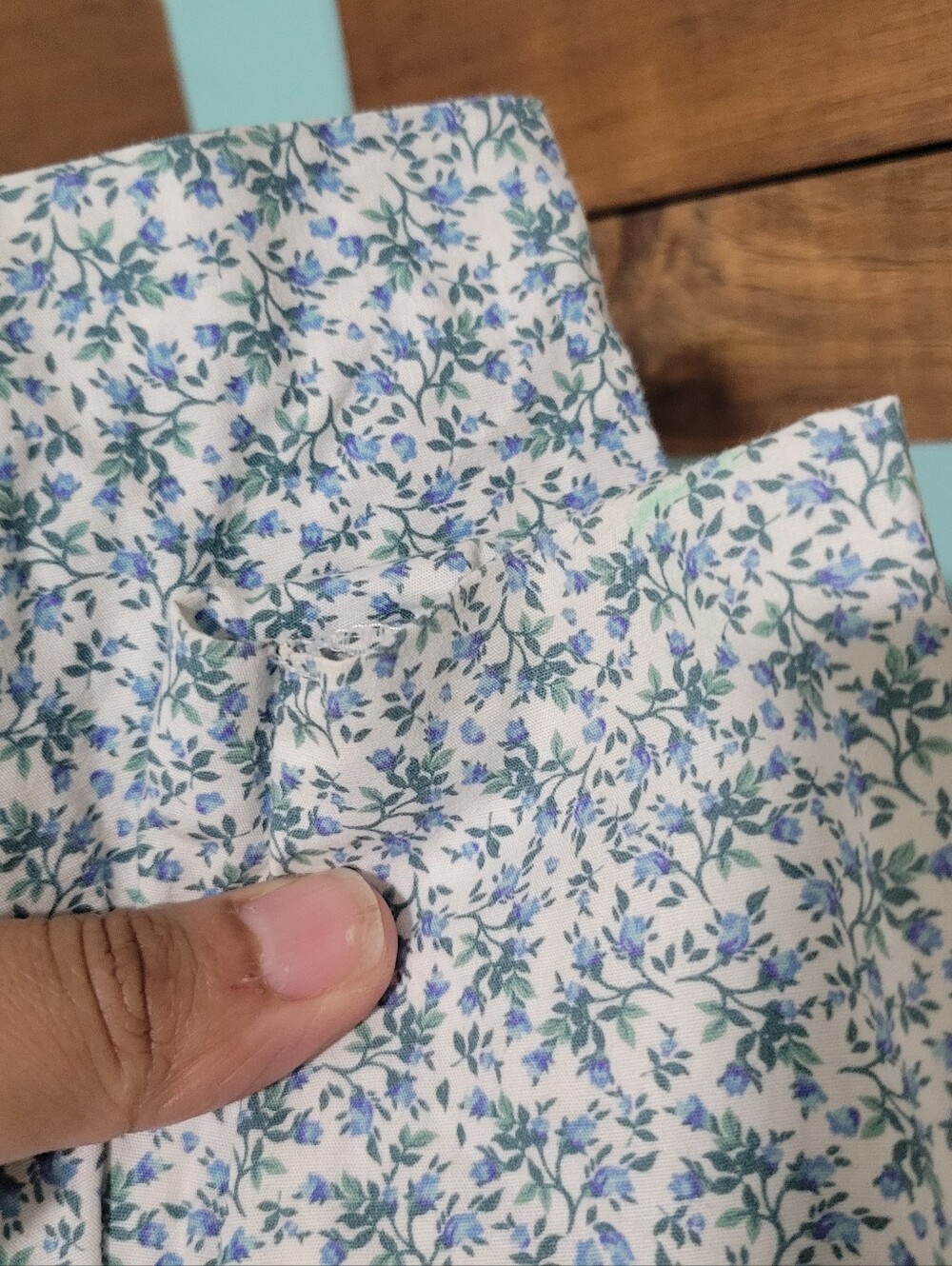 La Coqueta Blue Ditzy Floral Prairie Long Sleeve Scallop Hem Dress 5y - Picture 7 of 8